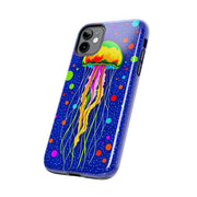 Vibrant Neon Jellyfish Cosmic Sea Tough Phone Case