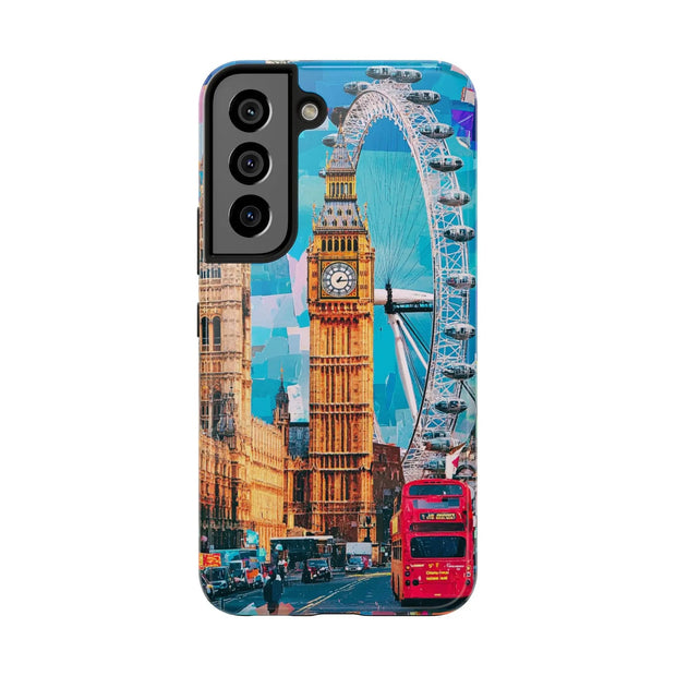 London Big Ben Collage Tough Phone Case – Vibrant City Pop Art Design