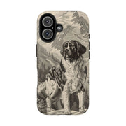 Saint Bernard Toile de Jouy Vintage Tough Phone Case LavenderCeleste