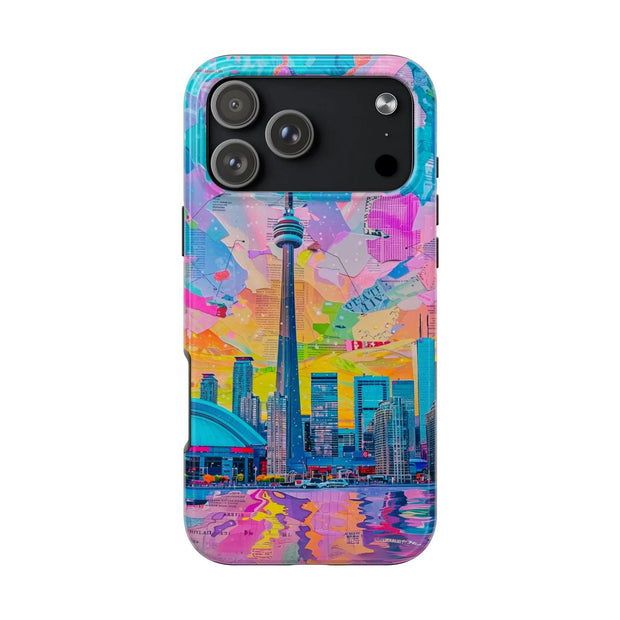 Toronto Pop Art Collage Skyline Tough Phone Case LavenderCeleste
