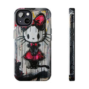 Goth Bow Cat Graffiti Pop Art Tough Phone Case LavenderCeleste