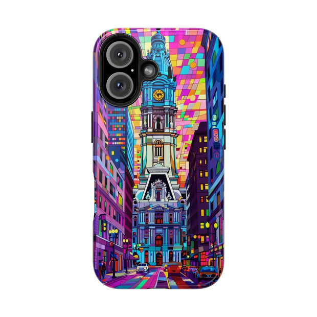 Philadelphia Pop Art Skyline Tough Phone Case LavenderCeleste