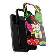 Lucky Symbols Tough Phone Case – 777 Dice Rainbow Maneki Neko Design - LavenderCeleste