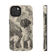 Saint Bernard Toile de Jouy Vintage Tough Phone Case LavenderCeleste