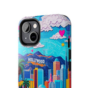 Los Angeles Hollywood Skyline Tough Phone Case – Vibrant Pop Art City Design - LavenderCeleste