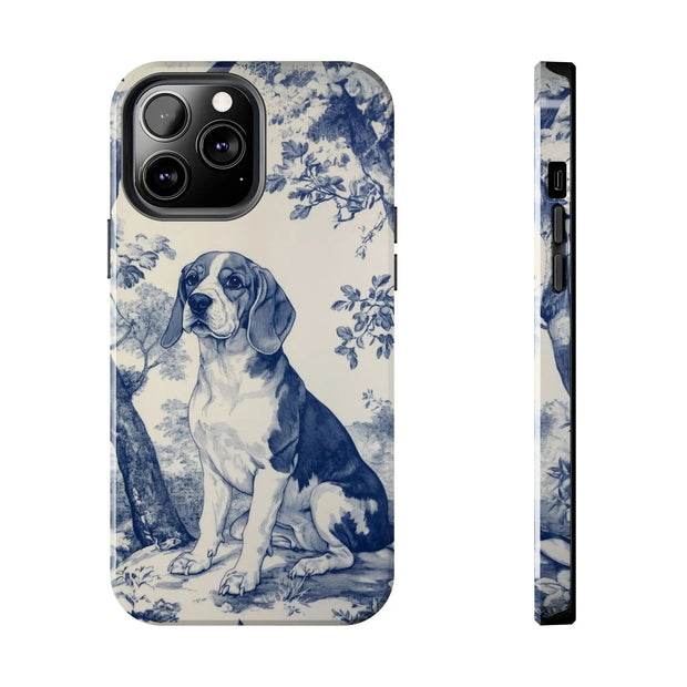 Blue Toile Beagle Country Scenic Tough Phone Case LavenderCeleste