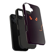 Neon Devil Eyes Tough Phone Case – Minimal Dark Glow Aesthetic LavenderCeleste