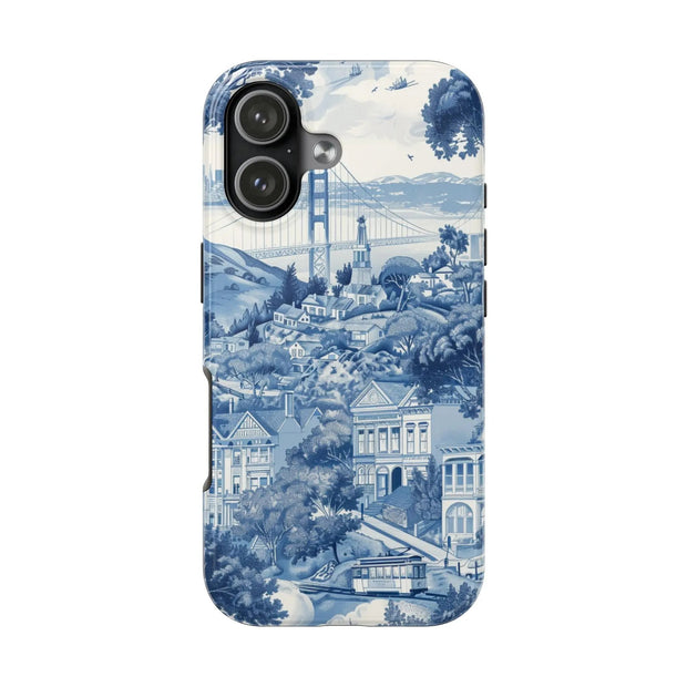 San Francisco Toile de Jouy Scenic Tough Phone Case LavenderCeleste