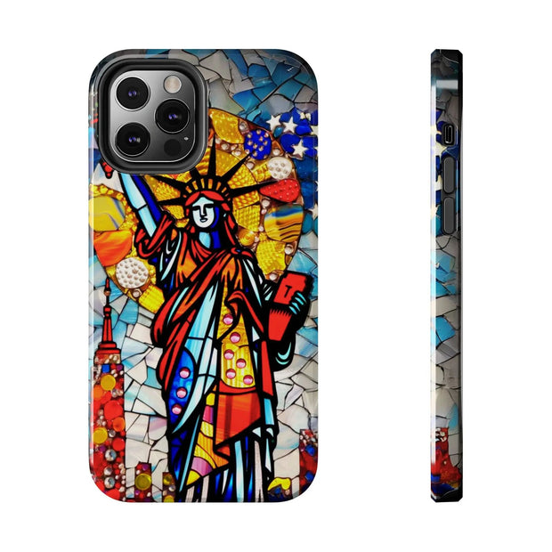 Statue of Liberty Mosaic Art Tough Phone Case LavenderCeleste