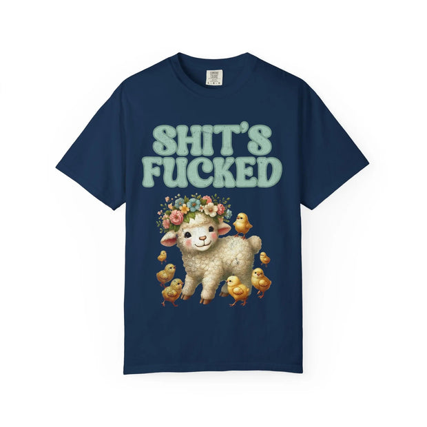 Shit’s Fucked Cute Lamb Comfort Colors T-Shirt LavenderCeleste