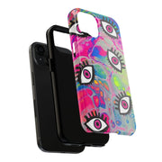 Hot Pink Evil Eye Psychedelic Tough Phone Case LavenderCeleste