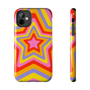Retro Rainbow Star Groovy Tough Phone Case LavenderCeleste