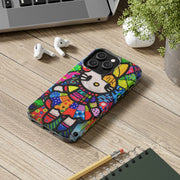 Pop Patchwork Kitty Tough Phone Case LavenderCeleste