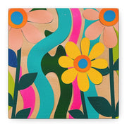 Groovy Paper Cut Flower Matte Canvas Art Printify