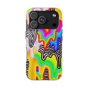 Psychedelic Rainbow Drip Tough Phone Case LavenderCeleste