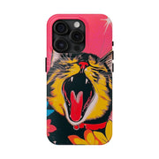 Yawning Cat Pop Art Bright Retro Aesthetic Tough Phone Case LavenderCeleste