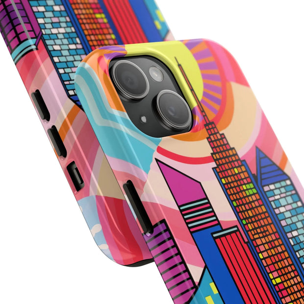 Tulsa Oklahoma Retro Pop Skyline Tough Phone Case LavenderCeleste