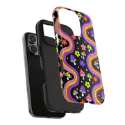 Groovy Mushroom Rainbow Tough Phone Case LavenderCeleste