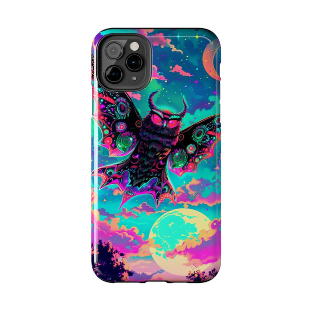Mothman Tough Phone Case – Psychedelic Neon Cryptid Aesthetic - LavenderCeleste