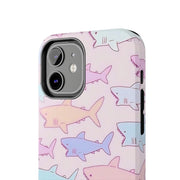 Pastel Shark Pattern Tough Phone Case Printify
