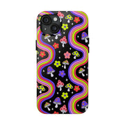 Groovy Mushroom Rainbow Tough Phone Case LavenderCeleste
