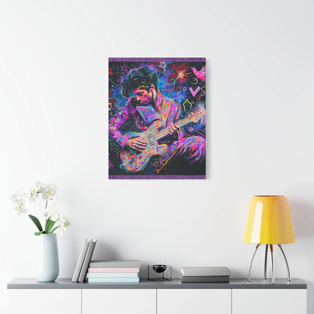 Electric Purple Guitar Legend Matte Canvas Art Printify
