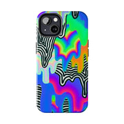 Trippy Technicolor Drip Retro Tough Phone Case LavenderCeleste