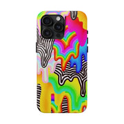 Psychedelic Rainbow Drip Tough Phone Case LavenderCeleste