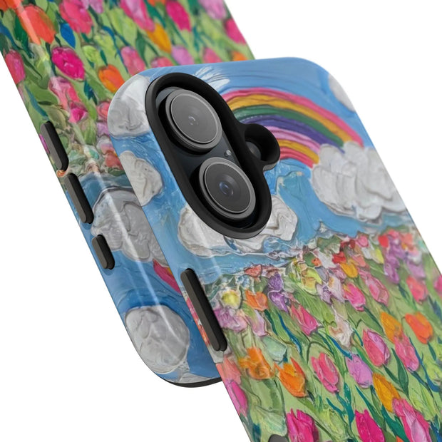 Rainbow Tulip Field Tough Phone Case LavenderCeleste