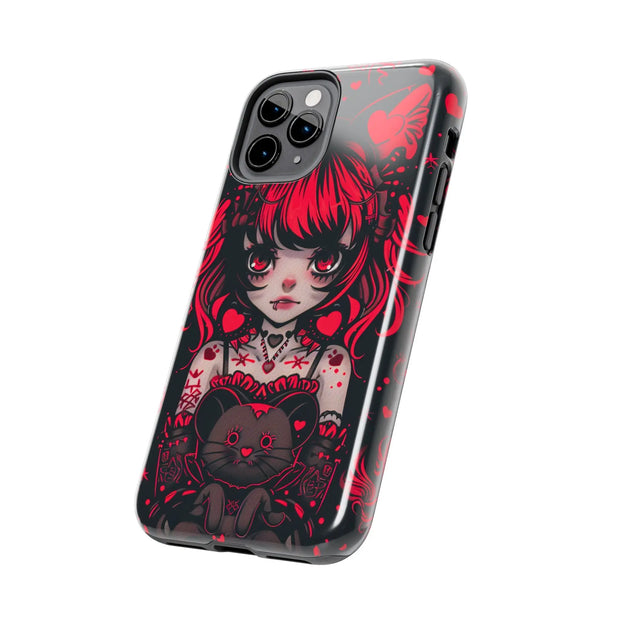 Kawaii Gothpunk Red Heart Tough Phone Case