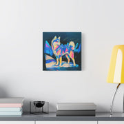 Vibrant Husky Abstract Pop Art Matte Canvas Print LavenderCeleste