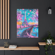 Pink Paris Eiffel Tower Dreamy Matte Canvas Art LavenderCeleste