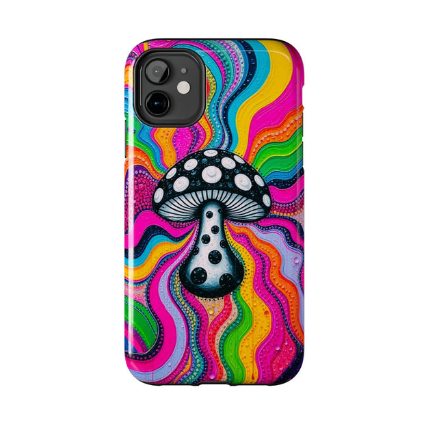 Psychedelic Rainbow Mushroom Art – Trippy Tough Case Printify