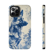 Blue Toile German Shepherd Scenic Tough Phone Case LavenderCeleste