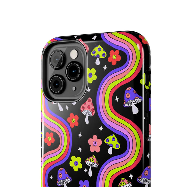 Groovy Mushroom Rainbow Tough Phone Case LavenderCeleste