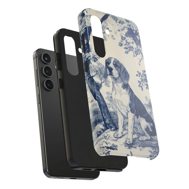 Blue Toile Beagle Country Scenic Tough Phone Case LavenderCeleste