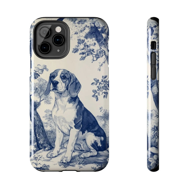 Blue Toile Beagle Country Scenic Tough Phone Case LavenderCeleste