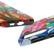 January Carnation Stained Glass Birth Flower Tough Phone Case