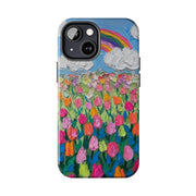 Rainbow Tulip Field Tough Phone Case LavenderCeleste