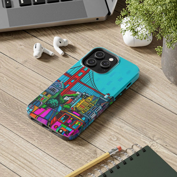 San Francisco Pop Art Colorful City Tough Phone Case LavenderCeleste