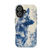 Blue Toile German Shepherd Scenic Tough Phone Case LavenderCeleste