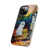 Lonely Ghost Tough Phone Case – Abstract Fall Park Bench Painting