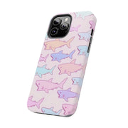 Pastel Shark Pattern Tough Phone Case Printify