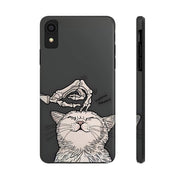 Skeleton Scratch Cat Gothic Humor Tough Phone Case LavenderCeleste