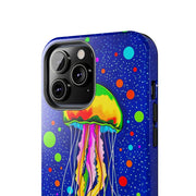 Vibrant Neon Jellyfish Cosmic Sea Tough Phone Case