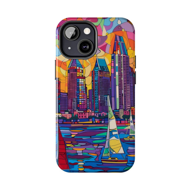 San Diego Skyline Pop Art Tough Phone Case LavenderCeleste