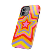 Retro Rainbow Star Groovy Tough Phone Case LavenderCeleste
