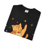 Reach For The Stars Sarcastic Cat Comfort Colors Shirt LavenderCeleste