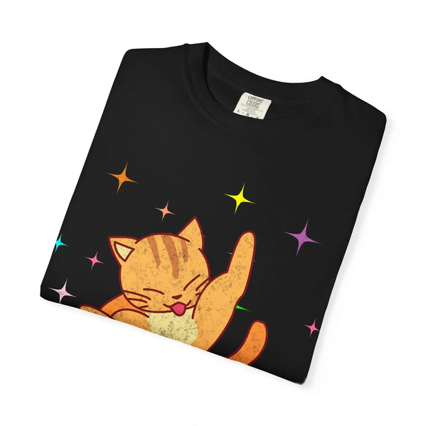 Reach For The Stars Sarcastic Cat Comfort Colors Shirt LavenderCeleste