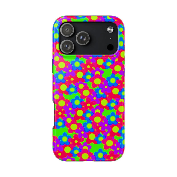 Retro Kawaii Bright Floral Pattern Tough Phone Case